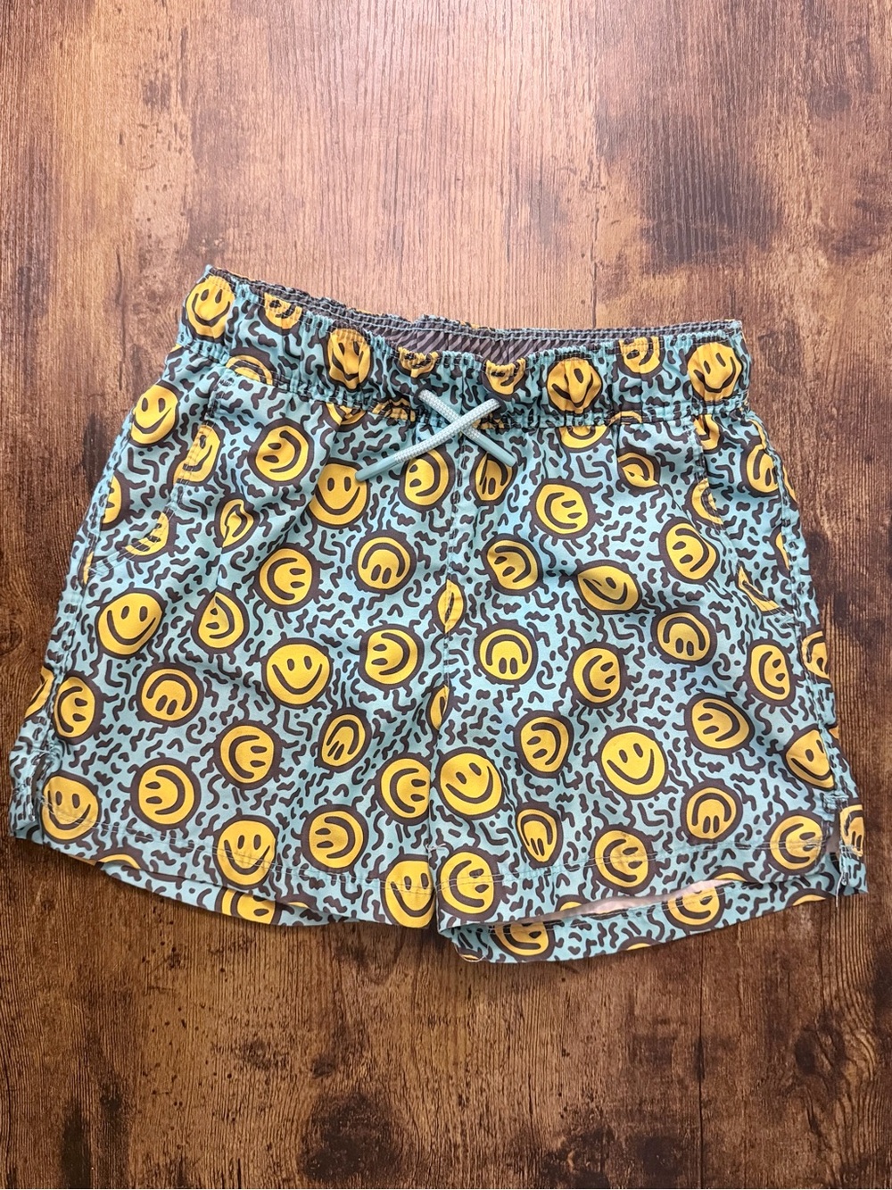 art class Blue and Yellow Smiley Face Kids Swim Trunks